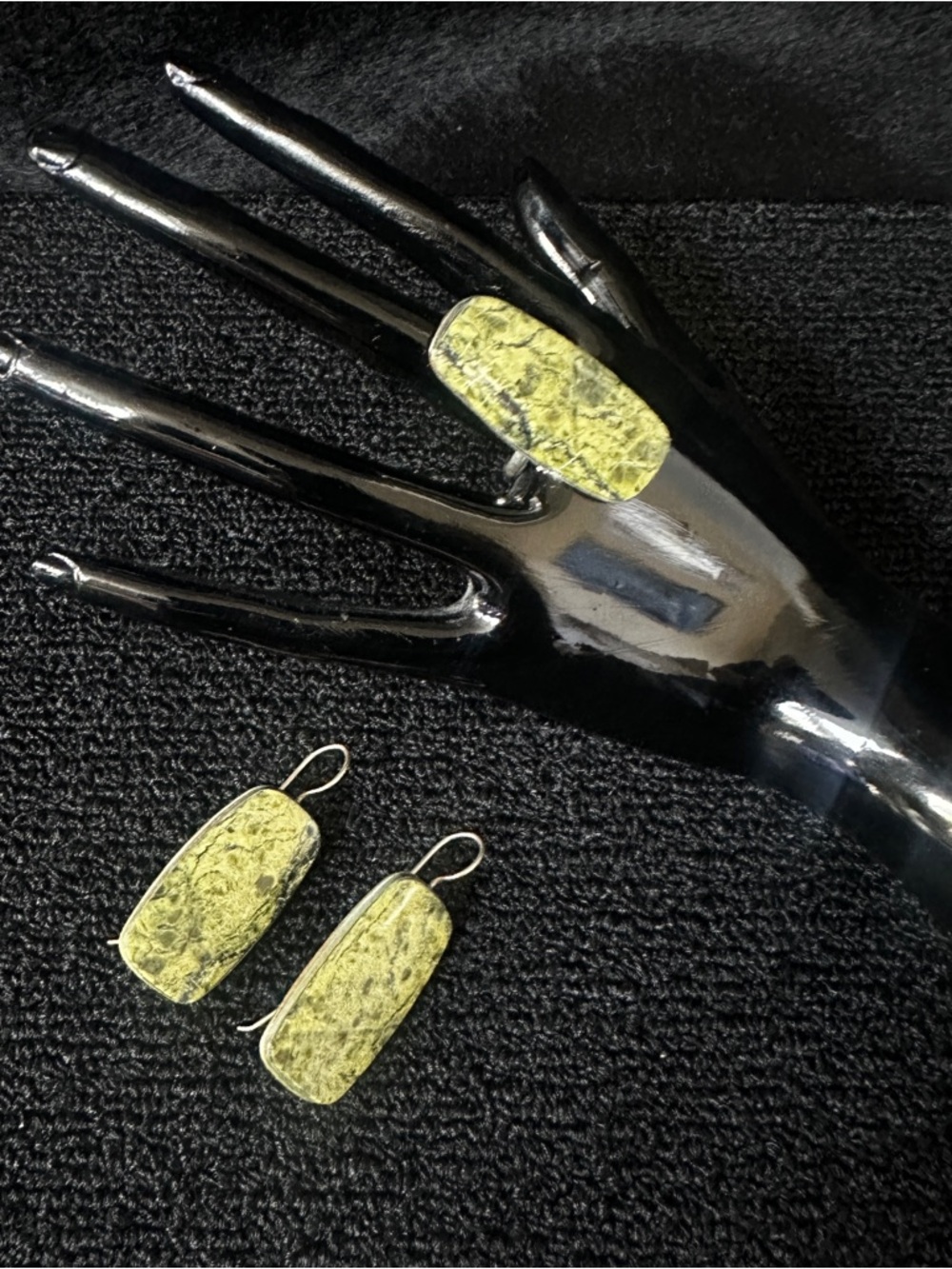 Moss Agate Ring & Earrings
